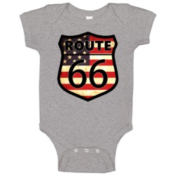 Vintage Route 66 American Road Trip Usa Car Baby One Piece