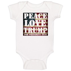 Peace Love Trump For President 2016 Political Baby One Piece Peace Love Trump For President 2016 Political Baby One Piece