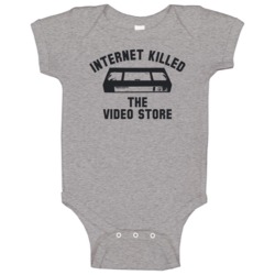 Internet Killed The Video Store Funny Retro Geek Vhs Tape Baby One Pie