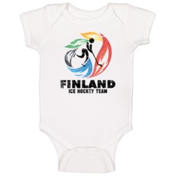 Finland Ice Hockey Team 2014 Olympic Sochi Vintage Distressed Baby One Finland Ice Hockey Team 2014 Olympic Sochi Vintage Distressed Baby One