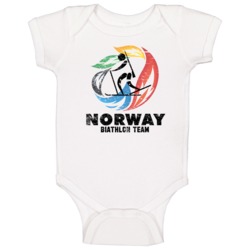 Norway Biathlon Team 2014 Olympic Sochi Vintage Distressed Baby One Pi Norway Biathlon Team 2014 Olympic Sochi Vintage Distressed Baby One Pi