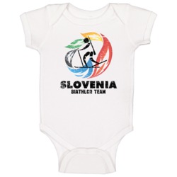 Slovenia Biathlon Team 2014 Olympic Sochi Vintage Distressed Baby One Slovenia Biathlon Team 2014 Olympic Sochi Vintage Distressed Baby One