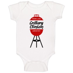 Grillary Clinton Amirite Funny Hillary Baby One Piece Grillary Clinton Amirite Funny Hillary Baby One Piece