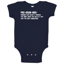 Programmer Funny Tech Definition Geek Computer Science Baby One Piece