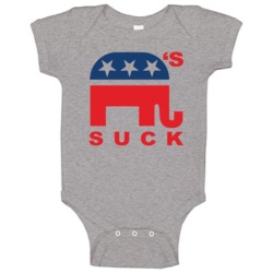 Republicans Suck Elephant Funny Politcal Democrat Baby One Piece Republicans Suck Elephant Funny Politcal Democrat Baby One Piece