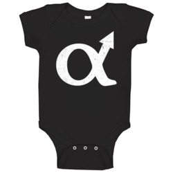 Alpha Male Symbol Worn Look Baby One Piece Alpha Male Symbol Worn Look Baby One Piece