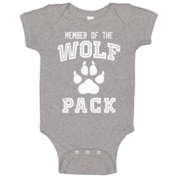 Member Of The Wolf Pack Funny Hang Over Baby One Piece