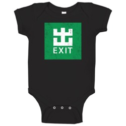 Mtr Central Station Hong Kong Exit Sign Worn Look Baby One Piece