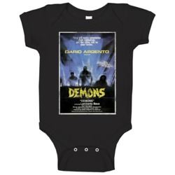 Demons Vintage Distressed Scary Movie Poster Halloween Baby One Piece Demons Vintage Distressed Scary Movie Poster Halloween Baby One Piece