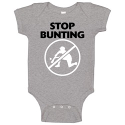 Funny Stop Bunting Baseball Baby One Piece Funny Stop Bunting Baseball Baby One Piece