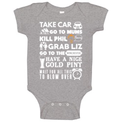 Shaun Of The Dead To Do List Zombie Movie Baby One Piece Shaun Of The Dead To Do List Zombie Movie Baby One Piece