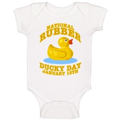 National Rubber Ducky Day January 13th Fun Celebration Baby One Piece National Rubber Ducky Day January 13th Fun Celebration Baby One Piece