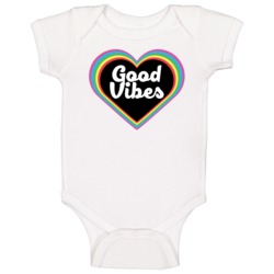 Good Vibes Heart Positivity Peace Love Baby One Piece Good Vibes Heart Positivity Peace Love Baby One Piece