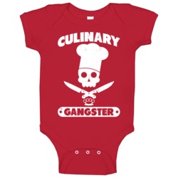 Culinary Gangster Funny Cook Cooking Kitchen Worn Look Baby One Piece Culinary Gangster Funny Cook Cooking Kitchen Worn Look Baby One Piece
