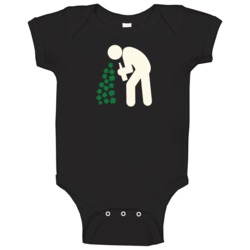 St Patrick's Day Drunk Throwing Up Shamrocks Funny Irish Baby One Piec St Patrick's Day Drunk Throwing Up Shamrocks Funny Irish Baby One Piec