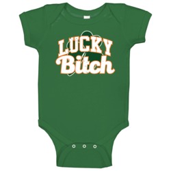 Lucky Bitch Funny St Patrick's Day Clover Irish Worn Look Baby One Pie Lucky Bitch Funny St Patrick's Day Clover Irish Worn Look Baby One Pie