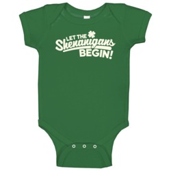 Let The Shenanigans Begin Funny St Patrick's Day Baby One Piece Let The Shenanigans Begin Funny St Patrick's Day Baby One Piece
