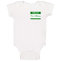 Hello My Name Is Pat Mcrotch Funny St Patricks Day Baby One Piece Hello My Name Is Pat Mcrotch Funny St Patricks Day Baby One Piece