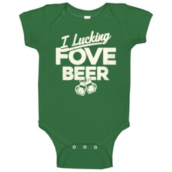 I Luckin Fove Beer Funny St Patrick's Day Worn Look Baby One Piece I Luckin Fove Beer Funny St Patrick's Day Worn Look Baby One Piece