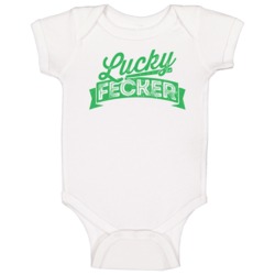 Lucky Fecker Funny St Patrick's Day Irish Worn Look Baby One Piece Lucky Fecker Funny St Patrick's Day Irish Worn Look Baby One Piece