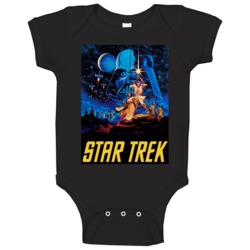 Star Wars Star Trek Mashup Parody Funny Joke Nerd Baby One Piece
