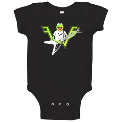 Kermit The Frog Playing The Guitar Weezer Logo Baby One Piece