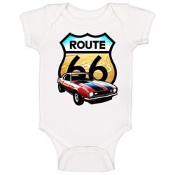 Red 1968 Chevy Camaro Route 66 Sign Cool Car Baby One Piece