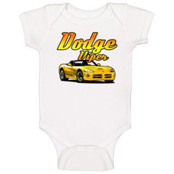 Yellow 2002 Dodge Viper Vintage Retro Cool Car Baby One Piece