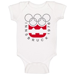 Innsbruck Winter Olympics 1964 Retro Olympiad Logo World Event Baby On Innsbruck Winter Olympics 1964 Retro Olympiad Logo World Event Baby On
