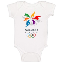 Nagano Winter 1998 Olympics Retro Logo World Olympiad Event Baby One P Nagano Winter 1998 Olympics Retro Logo World Olympiad Event Baby One P