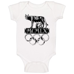 Rome Summer Olympics 1960 Retro Grunge Logo World Baby One Piece Rome Summer Olympics 1960 Retro Grunge Logo World Baby One Piece
