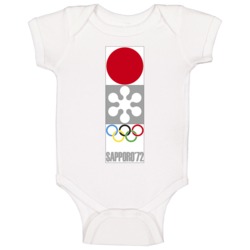 Sapporo Winter Olympics 1972 Retro Logo World Olympiad Baby One Piece Sapporo Winter Olympics 1972 Retro Logo World Olympiad Baby One Piece