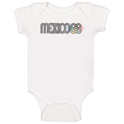 Mexico Summer Olympics 1968 Retro Logo World Olympiad Baby One Piece Mexico Summer Olympics 1968 Retro Logo World Olympiad Baby One Piece