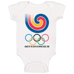 Seoul Summer 1988 Olypics Retro Logo World Olympiad Baby One Piece Seoul Summer 1988 Olypics Retro Logo World Olympiad Baby One Piece