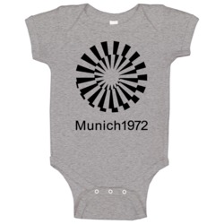 Munich Summer Olympics 1972 Retro Logo World Olympiad Fan Baby One Pie Munich Summer Olympics 1972 Retro Logo World Olympiad Fan Baby One Pie