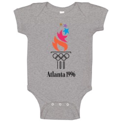 Atlanta Summer 1996 Olypics Retro Logo World Olympiad Fan Baby One Pie Atlanta Summer 1996 Olypics Retro Logo World Olympiad Fan Baby One Pie