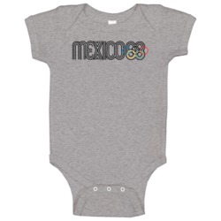 Mexico Summer Olympics 1968 Retro Logo World Olympiad Fan Baby One Pie Mexico Summer Olympics 1968 Retro Logo World Olympiad Fan Baby One Pie