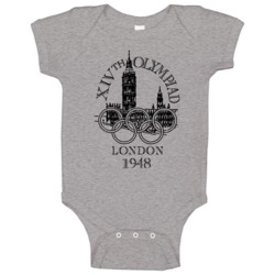 London Summer Olympics 1948 Retro Grunge Logo World Sport Fan Baby One London Summer Olympics 1948 Retro Grunge Logo World Sport Fan Baby One