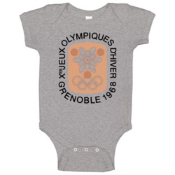 Grenoble Winter Olympics 1968 Retro Logo Olympiad Sports Fan Baby One Grenoble Winter Olympics 1968 Retro Logo Olympiad Sports Fan Baby One