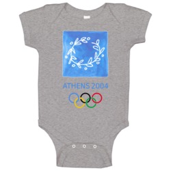 Athens Summer 2004 Olypics Retro Logo World Olympiad Fan Baby One Piec Athens Summer 2004 Olypics Retro Logo World Olympiad Fan Baby One Piec