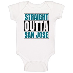 Straight Outta San Jose Hockey Team Color Popular Fan Parody Baby One Straight Outta San Jose Hockey Team Color Popular Fan Parody Baby One