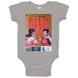 Nelson Vs Cowdwll The Fight Classic Boxing Poster Baby One Piece Nelson Vs Cowdwll The Fight Classic Boxing Poster Baby One Piece