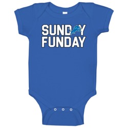 Detroit Football Sunday Funday Team Division League Fan Baby One Piece Detroit Football Sunday Funday Team Division League Fan Baby One Piece