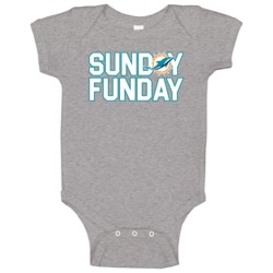 Miami Football Sunday Funday Team Division League Fan Baby One Piece Miami Football Sunday Funday Team Division League Fan Baby One Piece