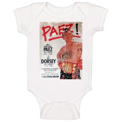 Paez Vs Dorsey 1990 Boxing Poster Baby One Piece Paez Vs Dorsey 1990 Boxing Poster Baby One Piece