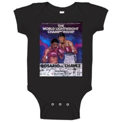Rosario Vs Chavez Classic Boxing Poster Baby One Piece Rosario Vs Chavez Classic Boxing Poster Baby One Piece