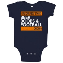 Only Care About Beer Boobs Chicago Football Funny Game Day Fan Baby On Only Care About Beer Boobs Chicago Football Funny Game Day Fan Baby On