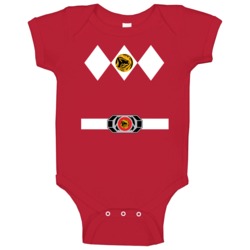 Red Power Ranger Uniform Halloween Costume Baby One Piece Red Power Ranger Uniform Halloween Costume Baby One Piece