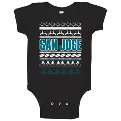 San Jose Hockey Ugly Christmas Sweater Holiday Sports Fan Gift Baby On San Jose Hockey Ugly Christmas Sweater Holiday Sports Fan Gift Baby On