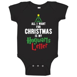 All I Want For Christmas Is My Hogwarts Letter Harry Potter Baby One P All I Want For Christmas Is My Hogwarts Letter Harry Potter Baby One P